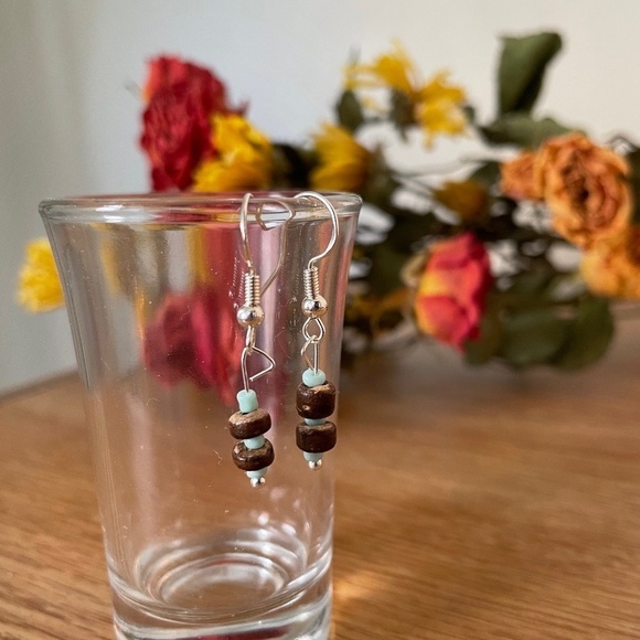 2/$15 Chocolate Mint Beaded Earrings - Picture 1 of 1